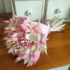 Szárazvirág csokor(rózsaszín) - Meska.hu