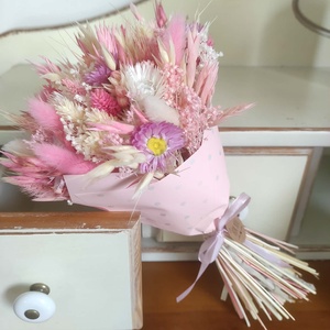 Szárazvirág csokor(rózsaszín) - otthon & életmód - virágdekoráció - virágok - virágcsokor - Meska.hu