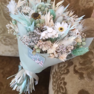 Szárazvirág csokor(türkiz) - Meska.hu