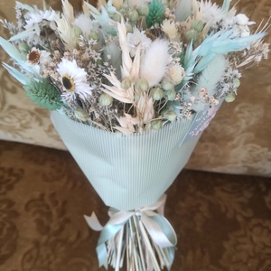 Szárazvirág csokor(türkiz) - otthon & életmód - virágdekoráció - virágok - virágcsokor - Meska.hu