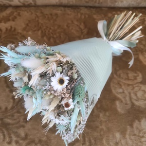 Szárazvirág csokor(türkiz) - otthon & életmód - virágdekoráció - virágok - virágcsokor - Meska.hu