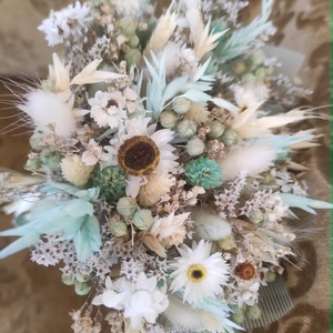 Szárazvirág csokor(türkiz) - otthon & életmód - virágdekoráció - virágok - virágcsokor - Meska.hu