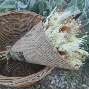 Szárazvirág csokor(beige-barna) - otthon & életmód - virágdekoráció - virágok - virágcsokor - Meska.hu