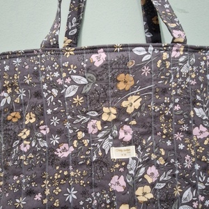 Virágmintás bélelt szatyor - táska & tok - bevásárlás & shopper táska - shopper, textiltáska, szatyor - Meska.hu