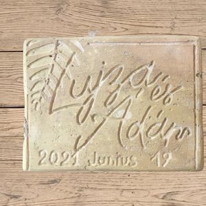 Kedves nászajándék antik téglába faragott monogrammal!!! - otthon & életmód - dekoráció - fali és függő dekoráció - betű & név - Meska.hu