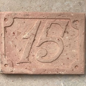 Antik téglába faragott házszám tábla - otthon & életmód - ház & kert - házszám - Meska.hu