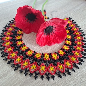 Mexikói Huichol nyaklánc, gyöngygallér, etnikai ékszer - Meska.hu