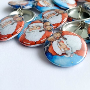 Mikulásos kitűző - karácsony - mikulás - mikulás ajándékok - Meska.hu