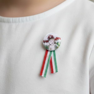 Lányos kokárda - ékszer - kitűző és bross - Meska.hu