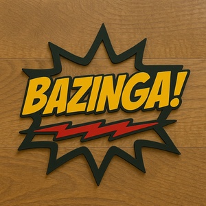 Bazinga!  Big Bang Theory rajongói falikép, Otthon & Életmód, Dekoráció, Kép & Falikép, Fából készült kép, Famegmunkálás, MESKA