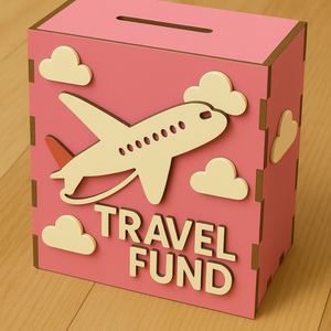 Utazási persely  Travel Fund doboz - otthon & életmód - dekoráció - asztal és polc dekoráció - persely - Meska.hu