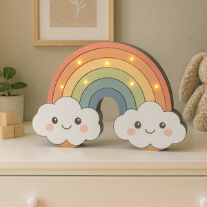 Szivárványos Felhőcske hangulat lámpa gyerekszobába, Otthon & Életmód, Lámpa, Hangulatlámpa, Festett tárgyak, MESKA