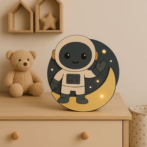 Űrhajós hangulat lámpa gyerekszobába, Otthon & Életmód, Lámpa, Hangulatlámpa, Festett tárgyak, MESKA