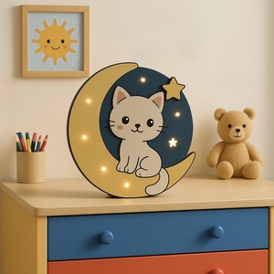 Cicás Holdfény hangulat lámpa gyerekszobába, Otthon & Életmód, Lámpa, Hangulatlámpa, Festett tárgyak, MESKA