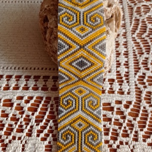 Füstös citrom blues , Ékszer, Karkötő, Gyöngyös karkötő, Ékszerkészítés, Gyöngyfűzés, gyöngyhímzés, MESKA