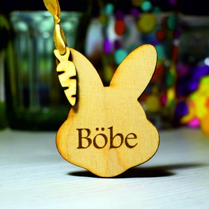 Nyuszi fa húsvéti dekoráció név gravírozással - otthon & életmód - dekoráció - fali és függő dekoráció - függődísz - Meska.hu