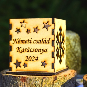 Hópelyhes fa mécsestartó név gravírozással - otthon & életmód - gyertya, illat, aroma - mécses és mécsestartó - Meska.hu
