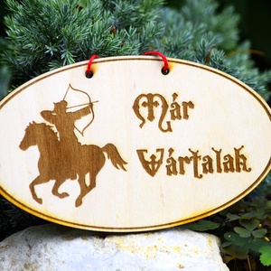 Lovas íjász Már Vártalak fa ajtódísz , Otthon & Életmód, Dekoráció, Ajtó- és ablak dekoráció, Ajtódísz & Kopogtató, Famegmunkálás, MESKA