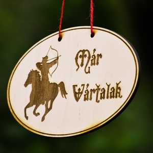 Lovas íjász Már Vártalak fa ajtódísz  - otthon & életmód - dekoráció - ajtó- és ablak dekoráció - ajtódísz & kopogtató - Meska.hu