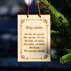 Díszes fa házi áldás, Otthon & Életmód, Dekoráció, Kép & Falikép, Fából készült kép, Famegmunkálás, MESKA