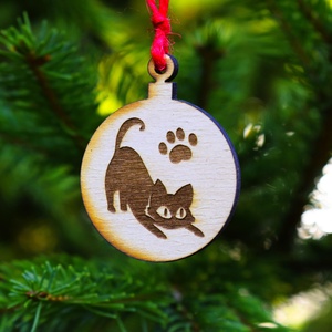 Cicás fa karácsonyfa díszek - karácsony - karácsonyi lakásdekoráció - karácsonyfadíszek - Meska.hu