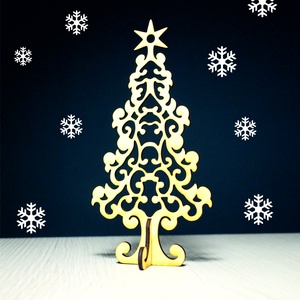 Karácsonyfa asztali dekoráció fából, Karácsony, Karácsonyi lakásdekoráció, Ünnepi asztaldekoráció, Famegmunkálás, MESKA