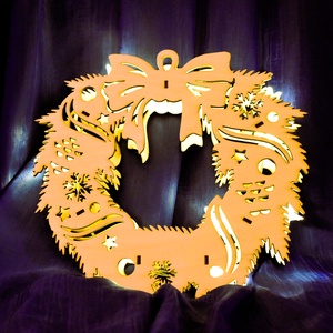 Karácsonyi fa dekoráció ablakba, ajtóra ledsorral, Karácsony, Karácsonyi lakásdekoráció, Karácsonyi ajtódíszek, Famegmunkálás, MESKA