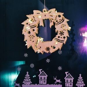 Karácsonyi fa dekoráció ablakba, ajtóra ledsorral - karácsony - karácsonyi lakásdekoráció - karácsonyi ajtódíszek - Meska.hu