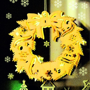 Karácsonyi fa dekoráció ablakba, ajtóra ledsorral - karácsony - karácsonyi lakásdekoráció - karácsonyi ajtódíszek - Meska.hu