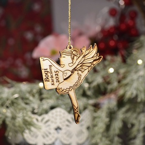 Angyal balerina fa karácsonyfadísz név gravírozással - karácsony - karácsonyi lakásdekoráció - karácsonyfadíszek - Meska.hu
