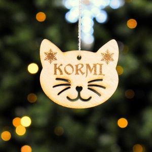 Cicás gazdiknak fa karácsonyfa dísz név gravírozással - Meska.hu