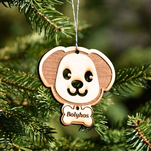 Kuya pofis fa karácsonyfa dísz név gravírozással - karácsony - karácsonyi lakásdekoráció - karácsonyfadíszek - Meska.hu