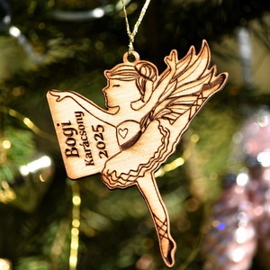 Angyal balerina fa karácsonyfadísz név gravírozással - karácsony - karácsonyi lakásdekoráció - karácsonyfadíszek - Meska.hu