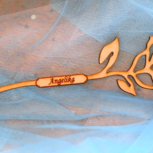 Nőnapi rózsa fából név gravírozással - otthon & életmód - virágdekoráció - virágdíszek - lézervágott virágdíszek - Meska.hu