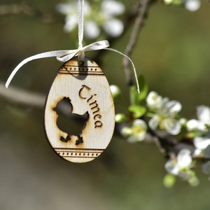 Csibés fa tojás dísz, tojásfára, név gravírozással - ünnepi díszek, dekorációk - húsvéti díszek és dekorációk - húsvéti tojásfadíszek - Meska.hu