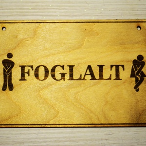 Foglalt / szabad fa tábla akasztóval - otthon & életmód - dekoráció - ajtó- és ablak dekoráció - ajtótábla - Meska.hu