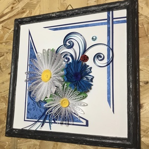 Virágos quilling fa kerettel - otthon & életmód - dekoráció - kép & falikép - Meska.hu