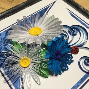 Virágos quilling fa kerettel - otthon & életmód - dekoráció - kép & falikép - Meska.hu