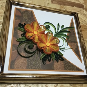 Őszi hangulatú virágos quilling fa kerettel - otthon & életmód - dekoráció - kép & falikép - Meska.hu