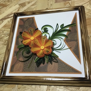 Őszi hangulatú virágos quilling fa kerettel - otthon & életmód - dekoráció - kép & falikép - Meska.hu