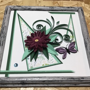 Quilling kép vintage fa kerettel - otthon & életmód - dekoráció - kép & falikép - Meska.hu