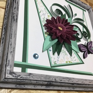 Quilling kép vintage fa kerettel - otthon & életmód - dekoráció - kép & falikép - Meska.hu