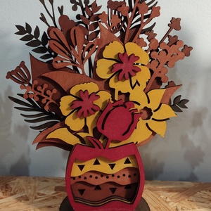 Nőnapi festett virág, Otthon & Életmód, Dekoráció, Asztal és polc dekoráció, Asztaldísz, Gravírozás, pirográfia, Festett tárgyak, MESKA