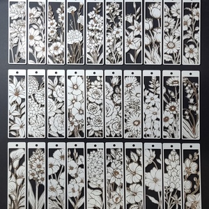 Fa virágos könyvjelzők, Könyv & Zene, Könyvjelző, Gravírozás, pirográfia, MESKA