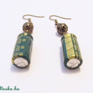 Kondenzátor fülbevaló - ékszer - fülbevaló - lógó fülbevaló - Meska.hu