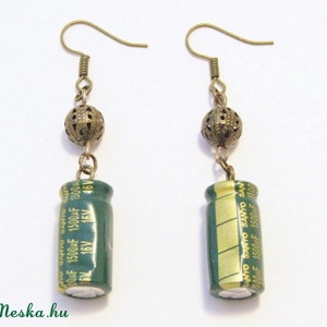 Kondenzátor fülbevaló - ékszer - fülbevaló - lógó fülbevaló - Meska.hu