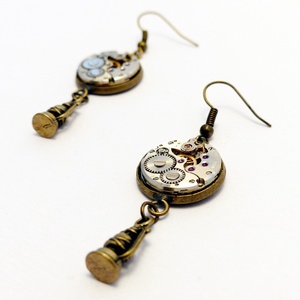Steampunk fülbevaló viharlámpa kiegészítővel -  - Meska.hu