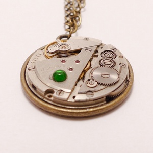 Steampunk óraszerkezet medálos nyaklánc #1 - ékszer - nyaklánc - medálos nyaklánc - Meska.hu