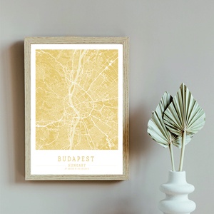 Minimalista BUDAPEST színes dekorációs térkép  - otthon & lakás - dekoráció - kép & falikép - plakát - Meska.hu