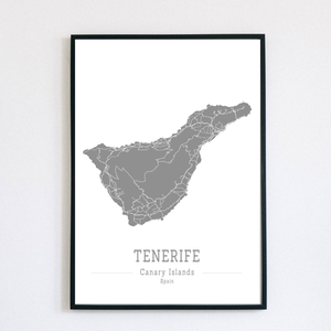 TENERIFE (Kanári-szigetek) színes minimalista dekorációs térkép - otthon & életmód - dekoráció - kép & falikép - poszter - Meska.hu